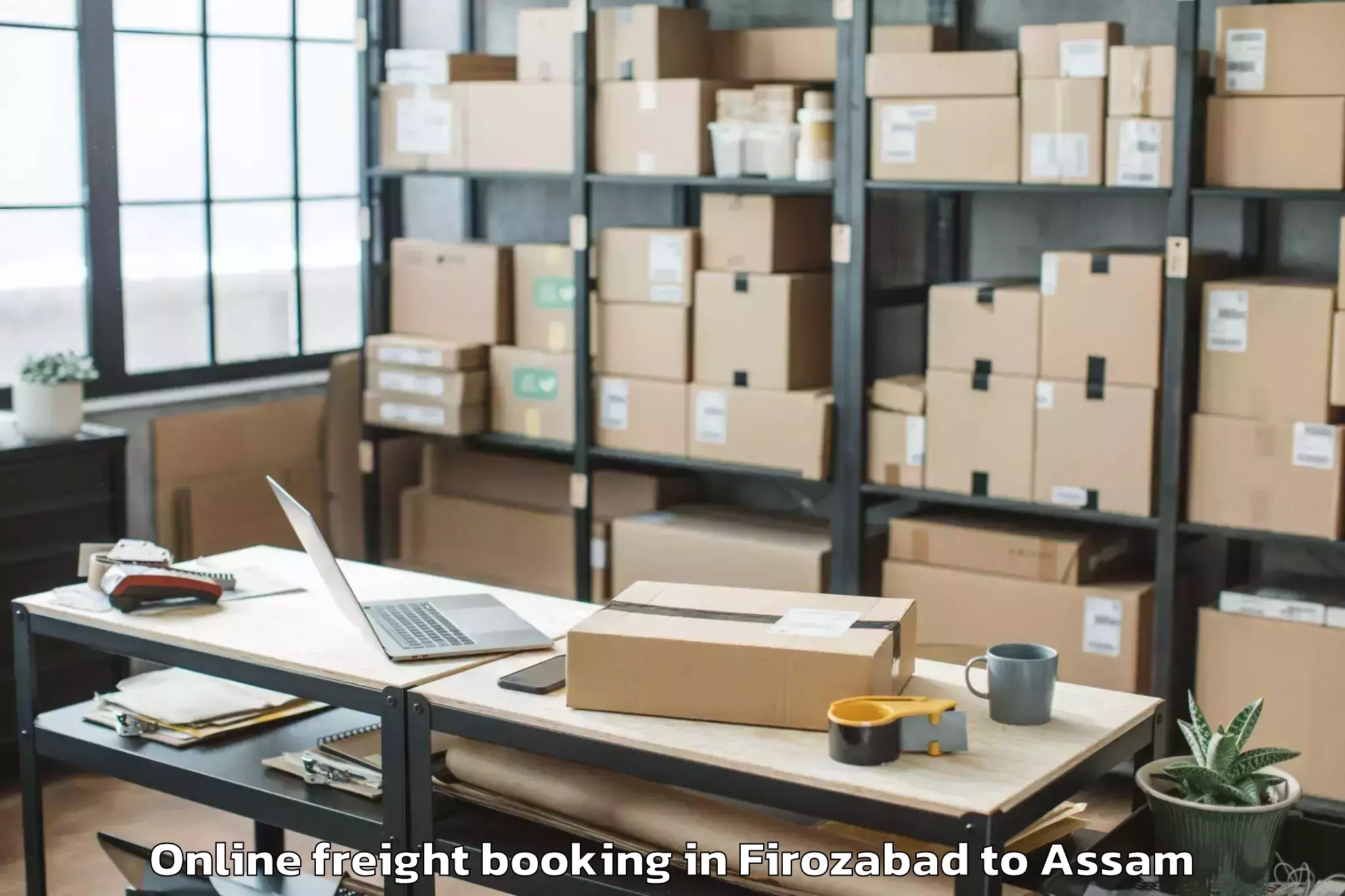 Professional Firozabad to Salonibari Airport Tez Online Freight Booking